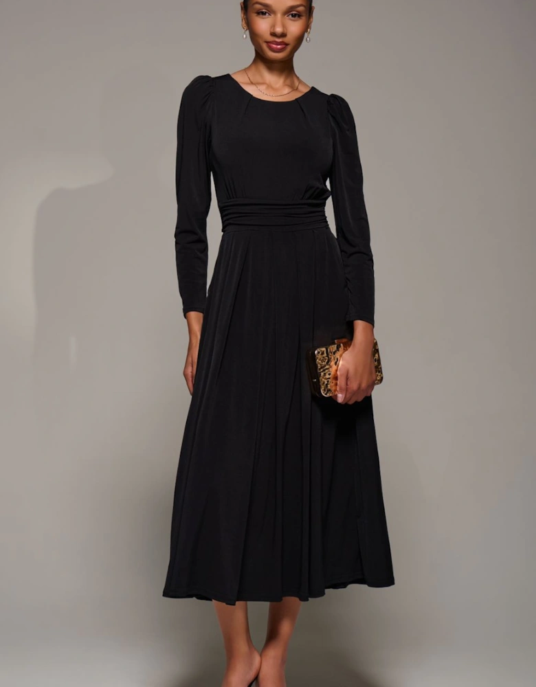 Puff Long Sleeve Jersey Maxi Dress