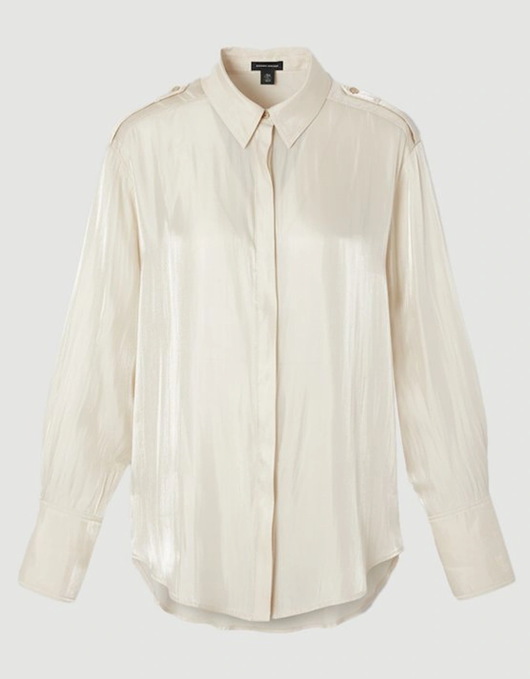 Metallic Woven Collared Shirt