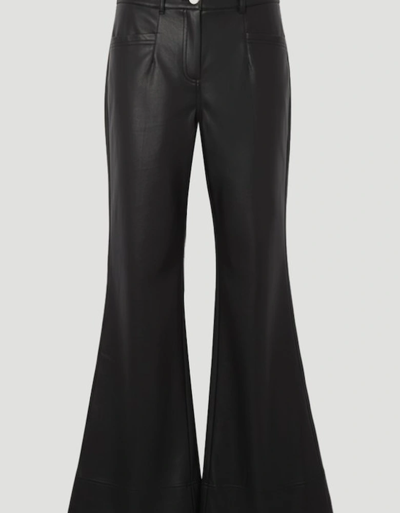 Faux Leather Tailored Kickflare Trouser