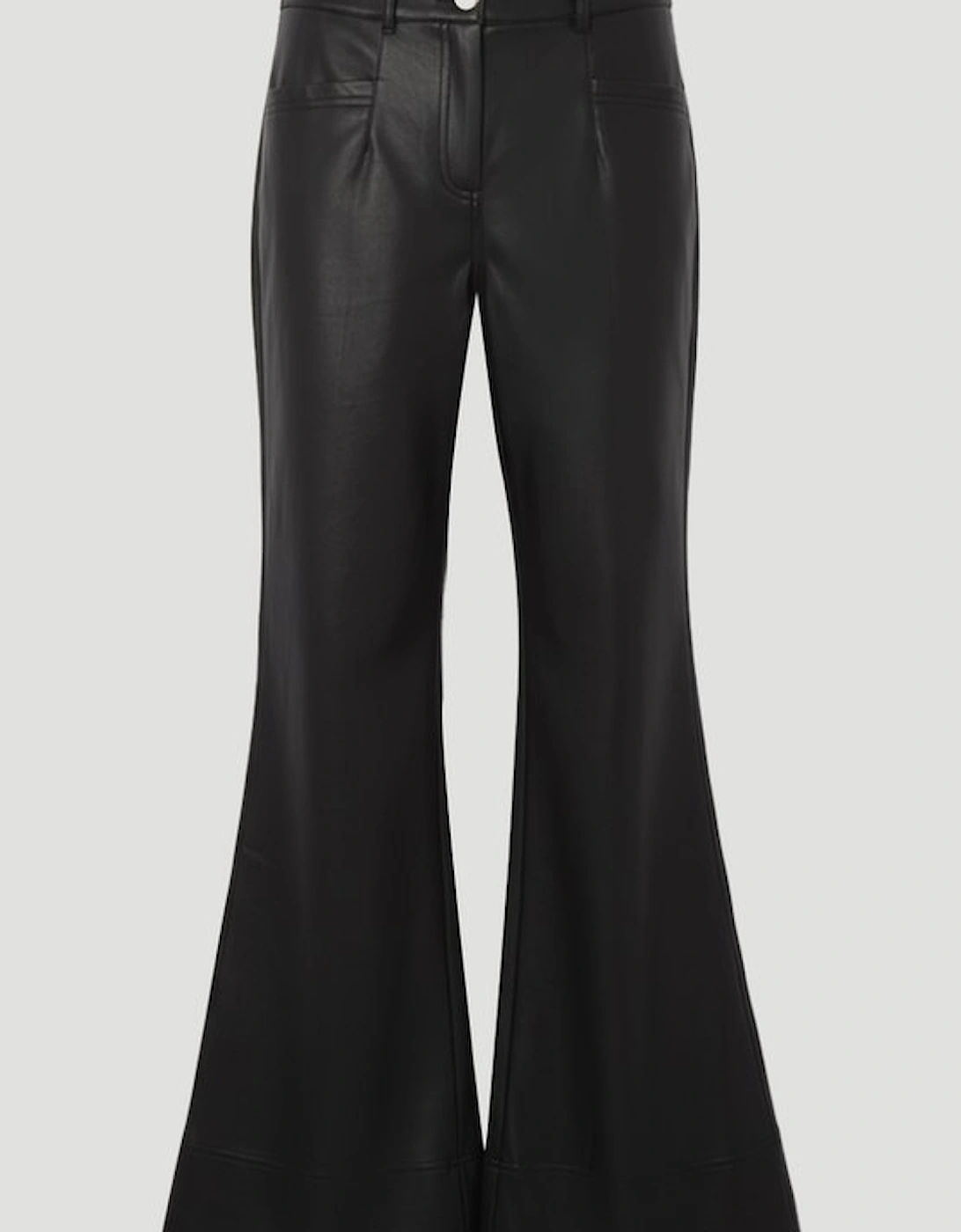 Faux Leather Tailored Kickflare Trouser