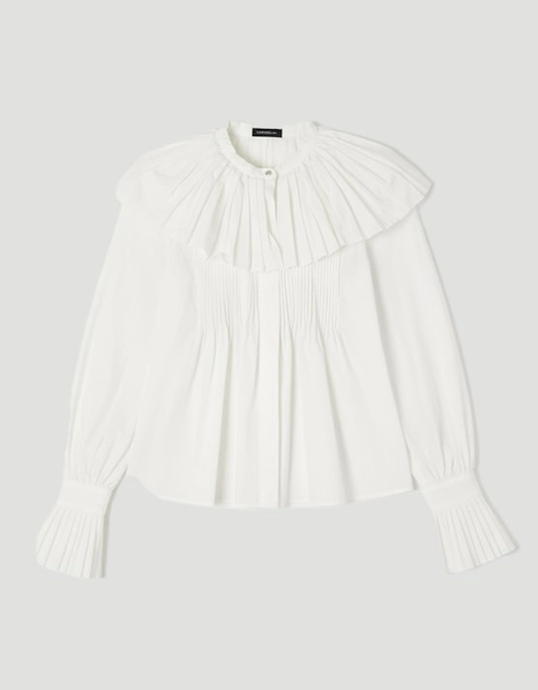 Cotton Poplin Pleat Detail Woven Shirt