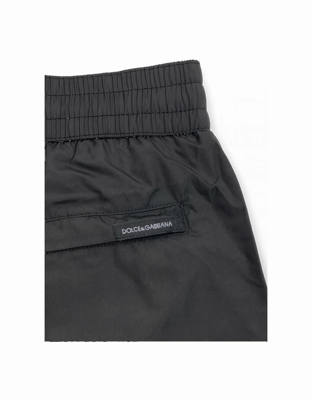 Men's Black Short Jacquard Swim Trunks
