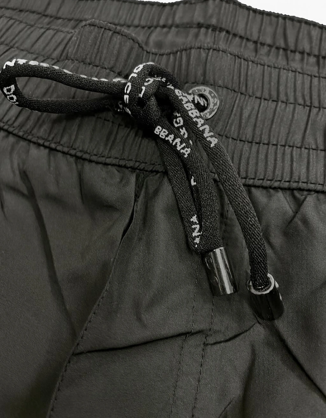 Men's Black Short Jacquard Swim Trunks