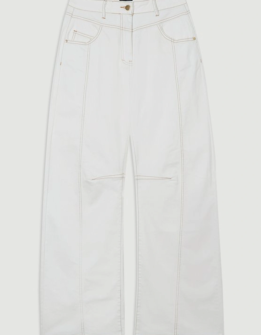 Contrast Stitch Detail Barrel Leg Denim Jean