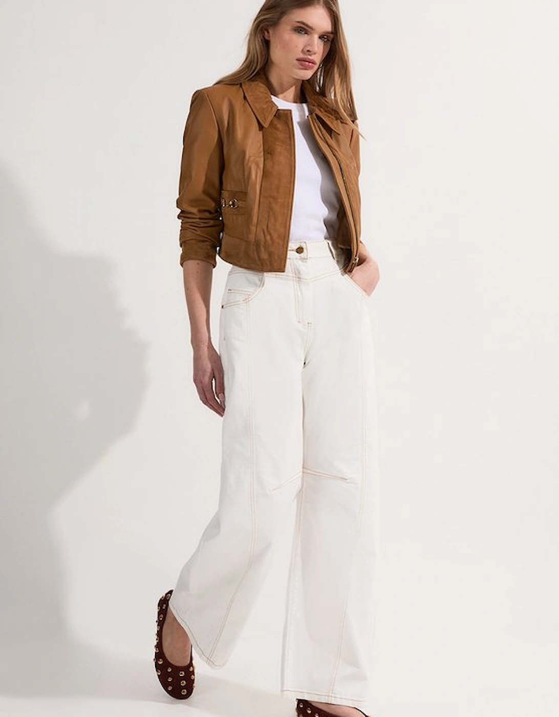 Contrast Stitch Detail Barrel Leg Denim Jean, 5 of 4