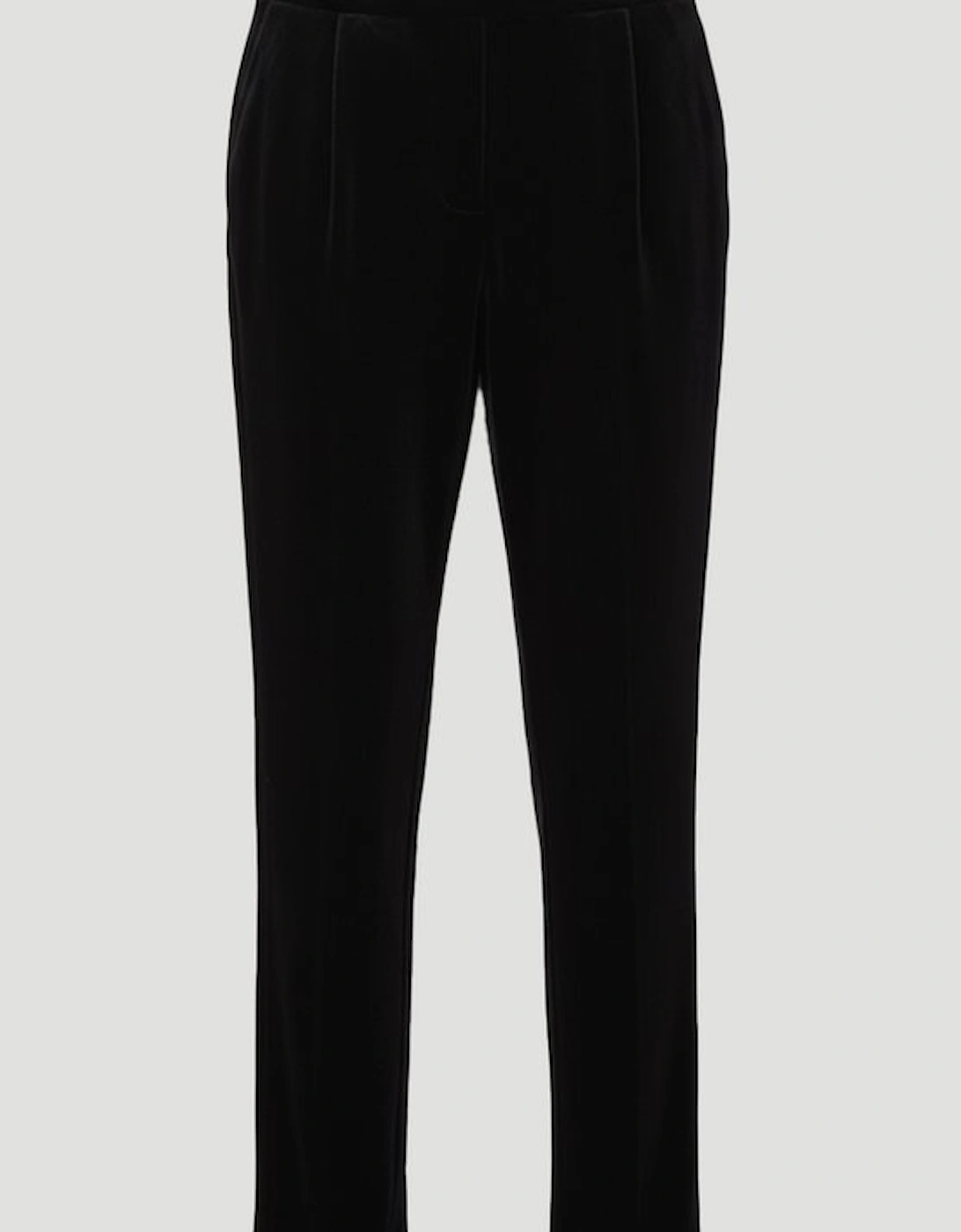 Tailored Velvet High Waist Slim Leg Trouser
