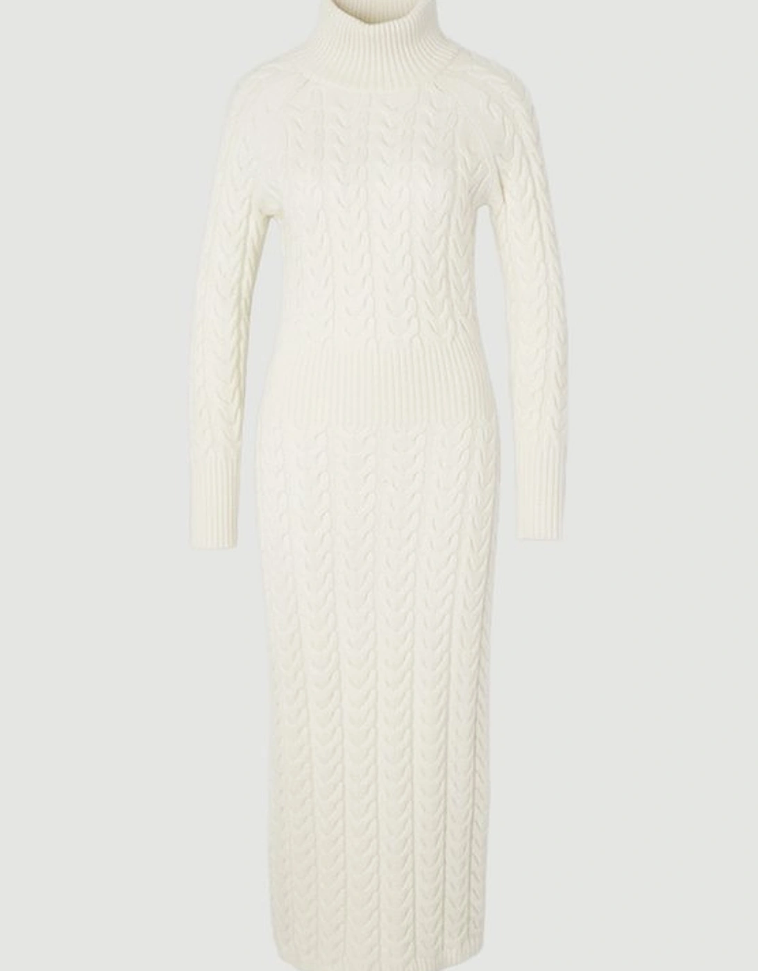 Cable Knit Funnel Neck Maxi Dress