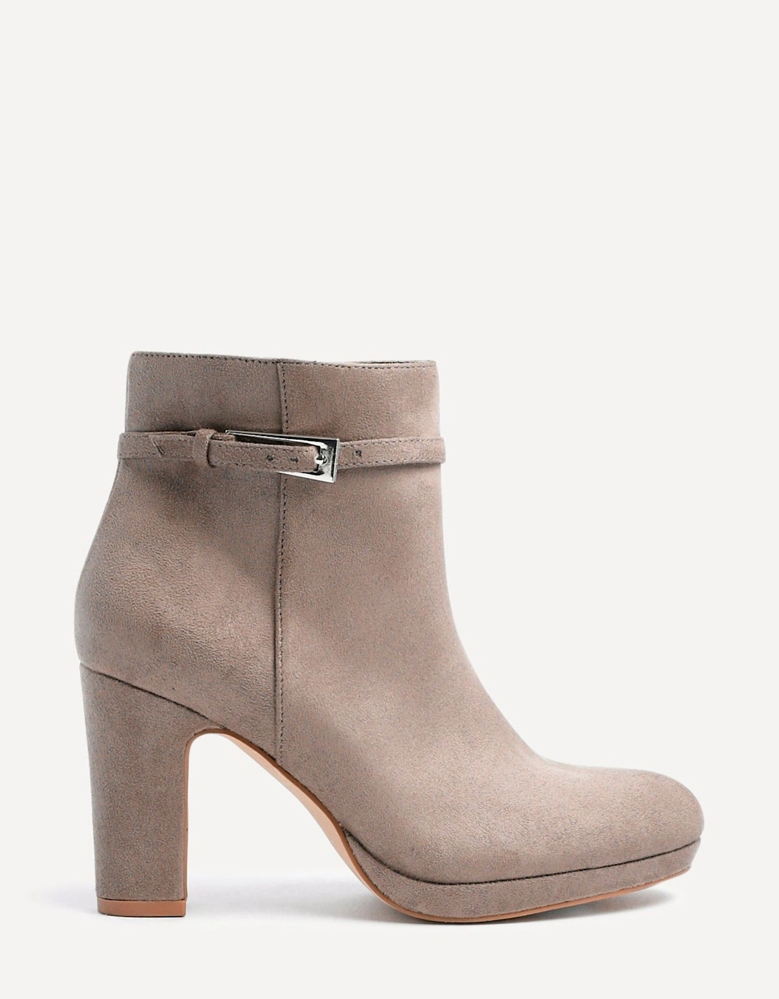 Stefani Mocha Faux Suede Heeled Ankle Boot, 2 of 1