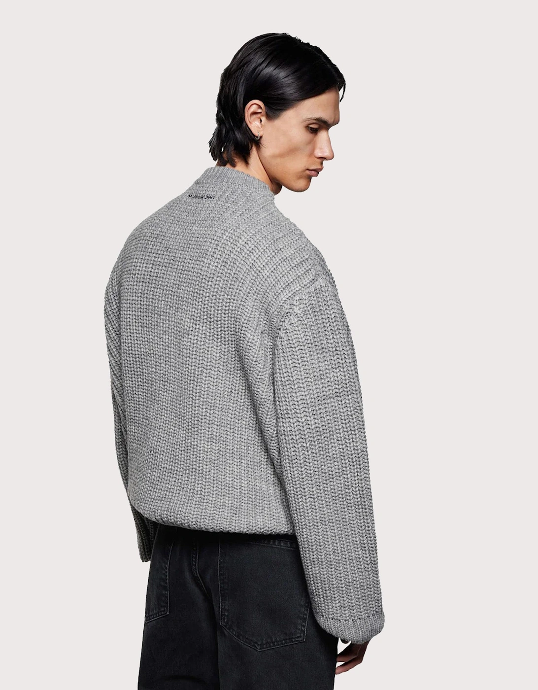 Oversized Chunky Rib Knit Crewneck Jumper