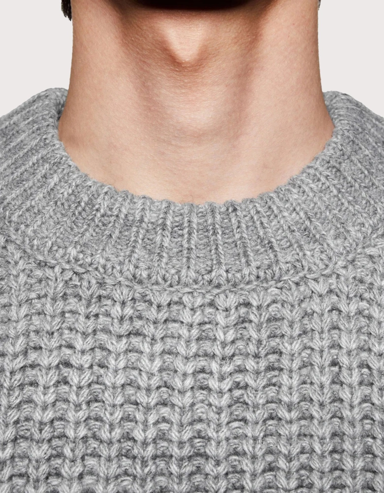 Oversized Chunky Rib Knit Crewneck Jumper