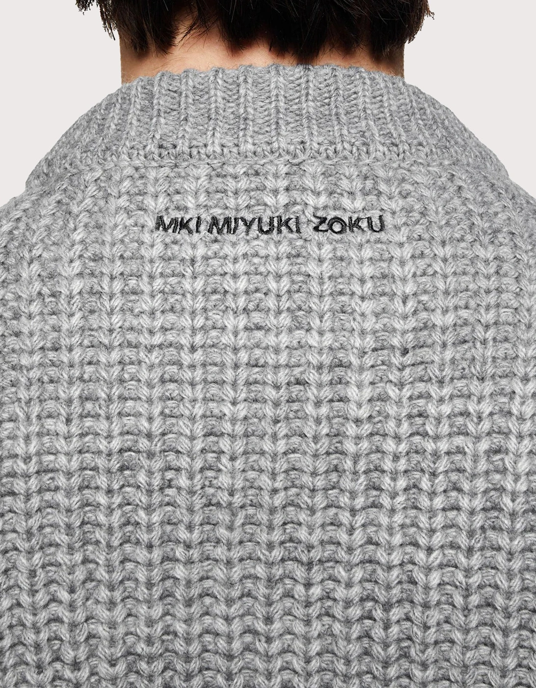 Oversized Chunky Rib Knit Crewneck Jumper