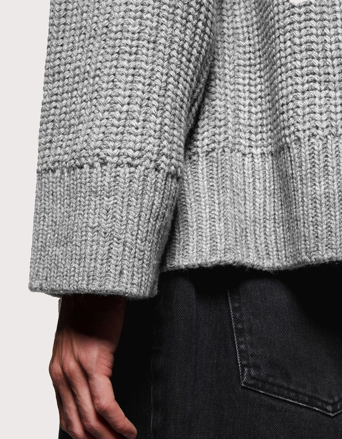Oversized Chunky Rib Knit Crewneck Jumper