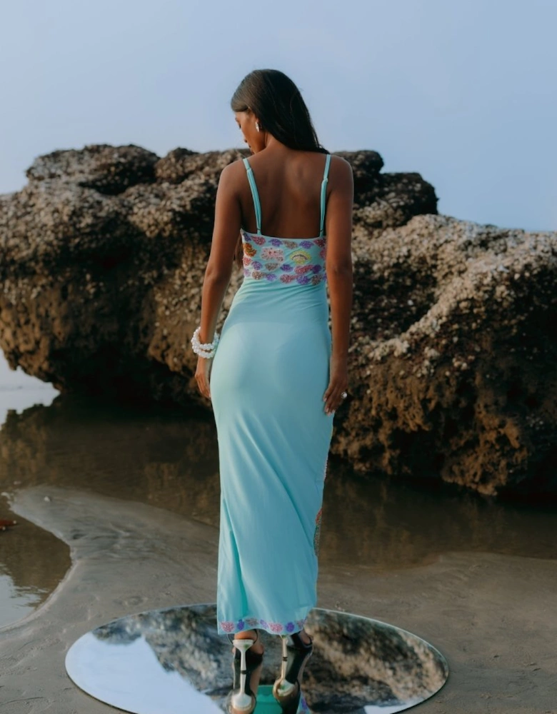 New York Strapped Dress Blue