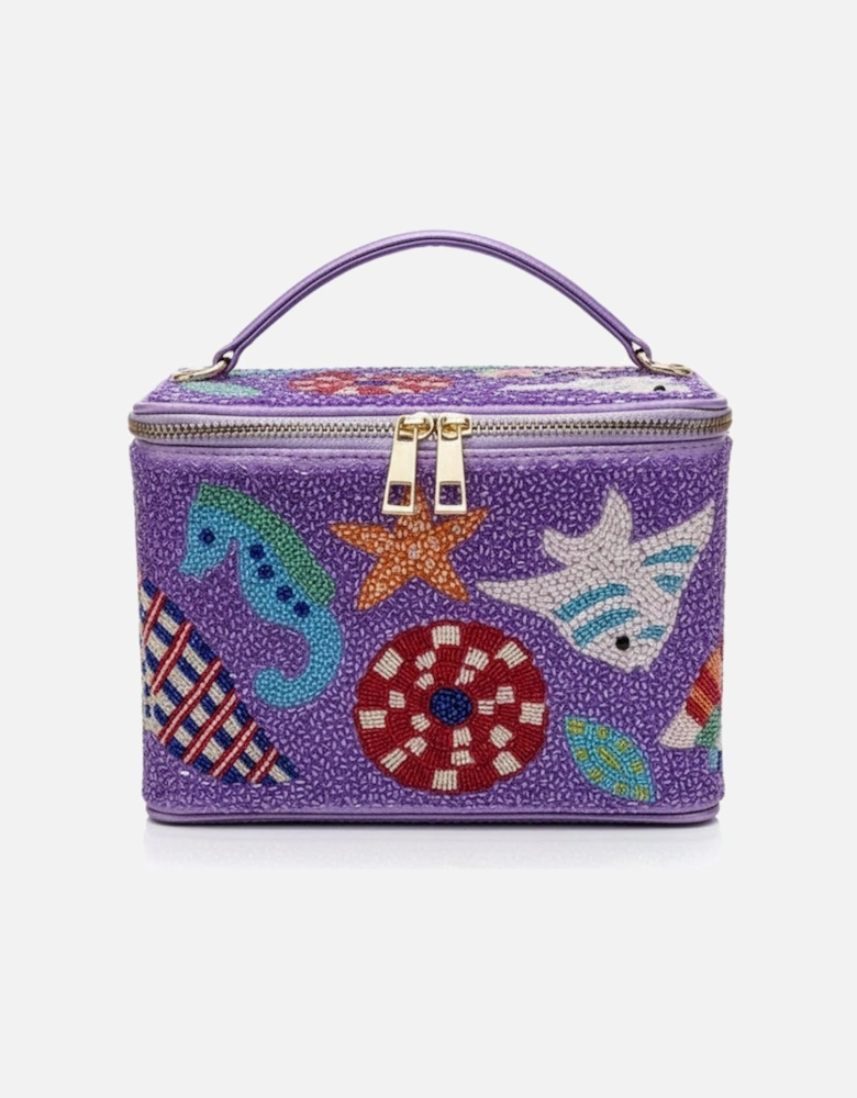 Seahorse Vanity Box Bag Purple