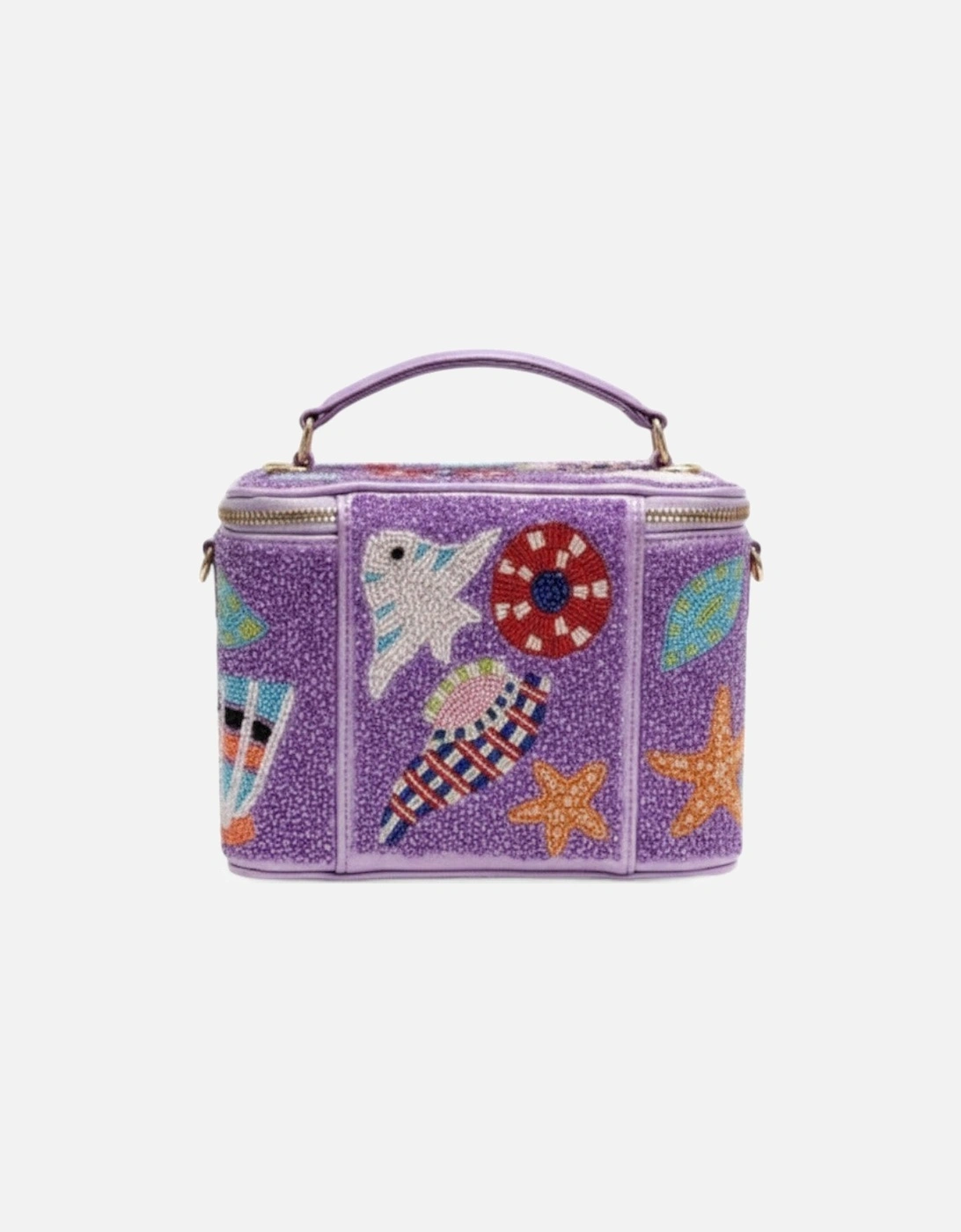 Seahorse Vanity Box Bag Purple
