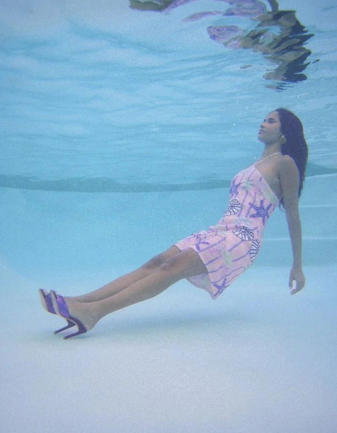 Shell Halterneck Pink Mini Dress