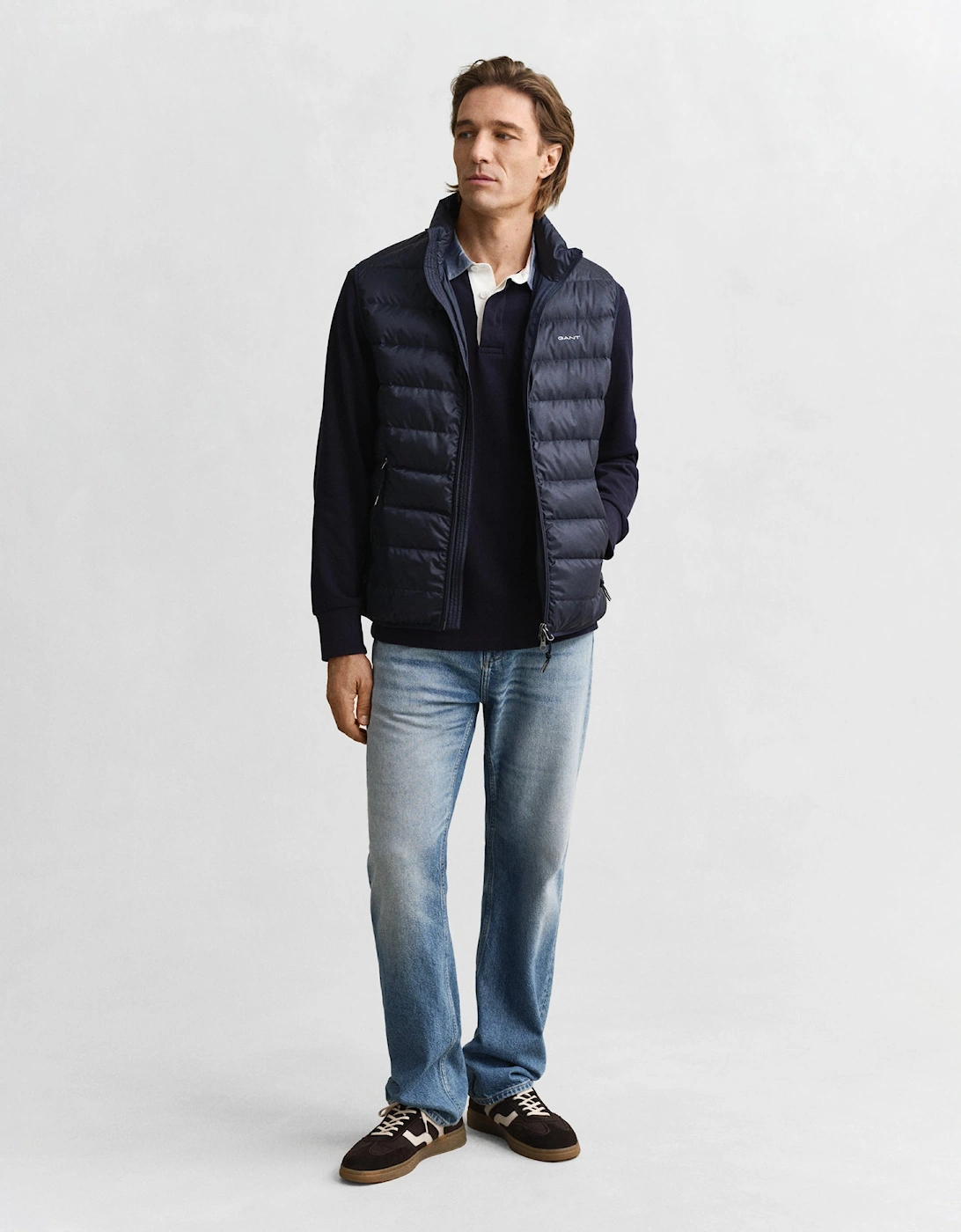 Mens Light Down Padded Gilet - 433 Evening Blue