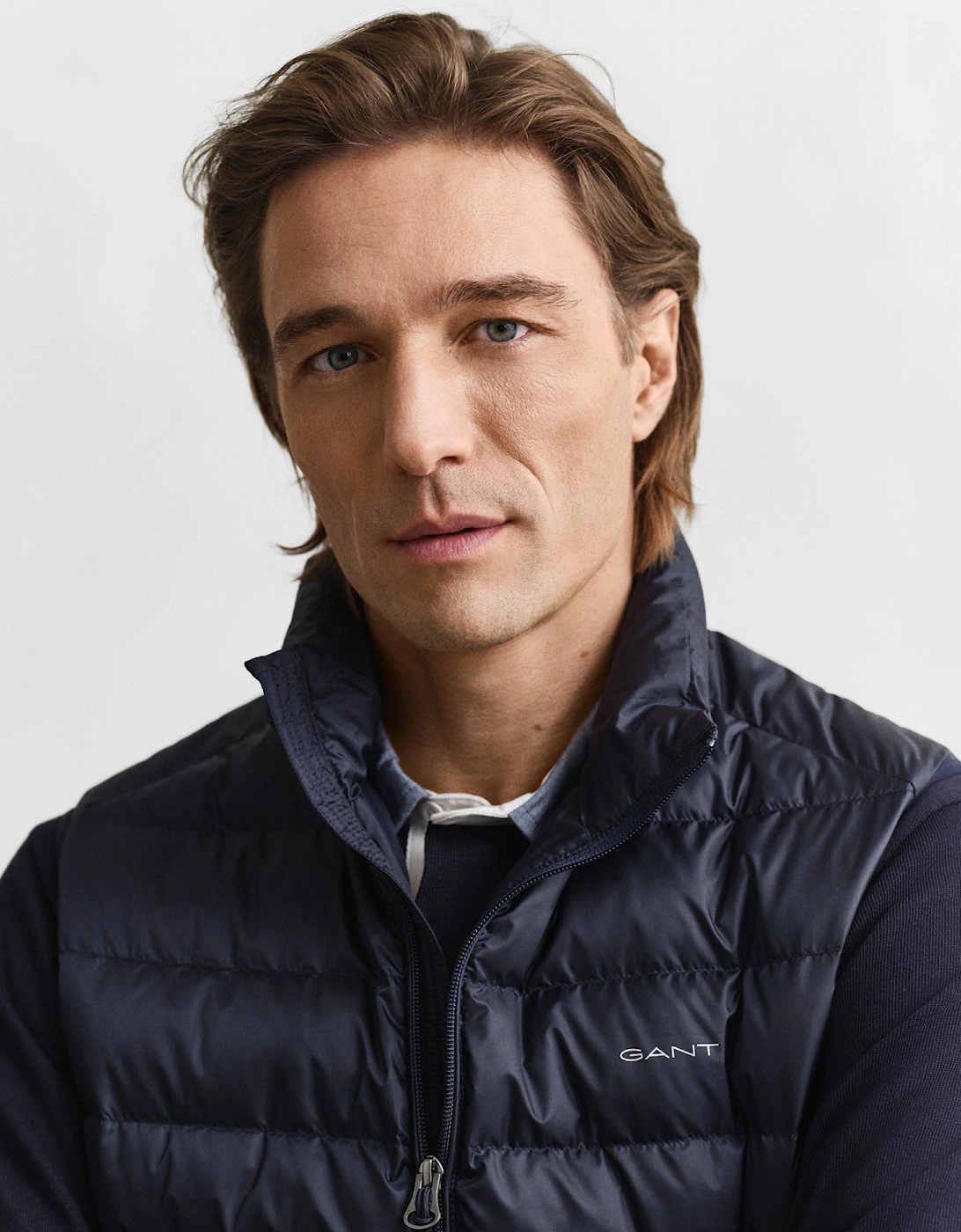 Mens Light Down Padded Gilet - 433 Evening Blue