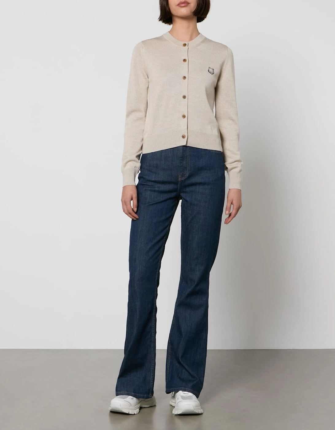 Bold Fox Head Patch Regular Cardigan