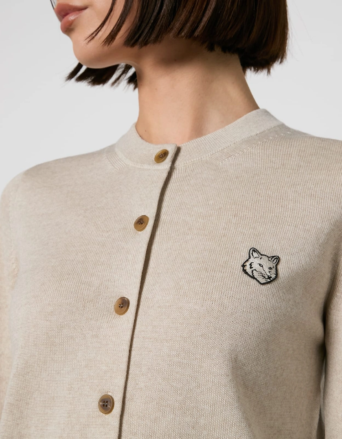 Bold Fox Head Patch Regular Cardigan