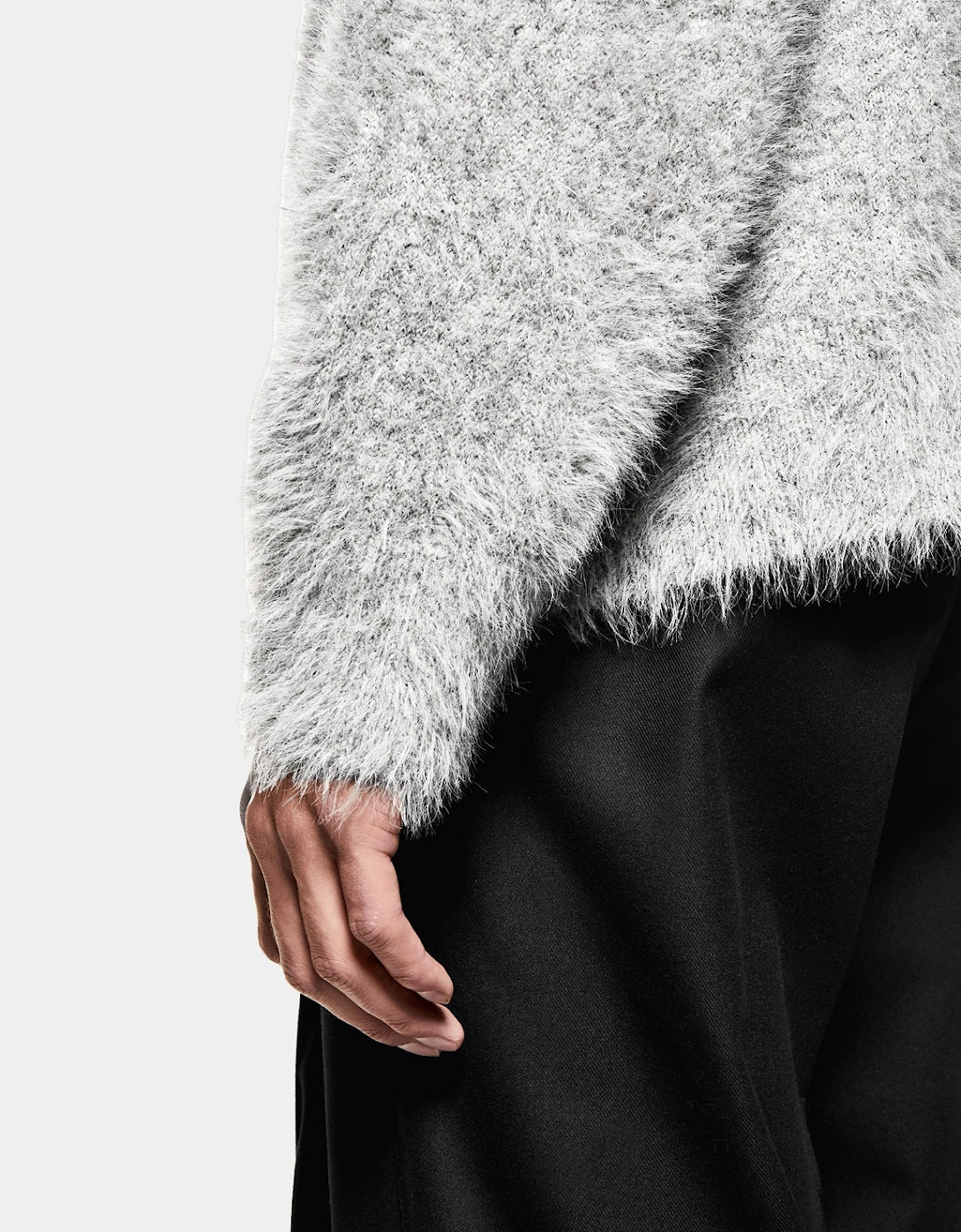 Faux Alpaca Knit Track Jacket