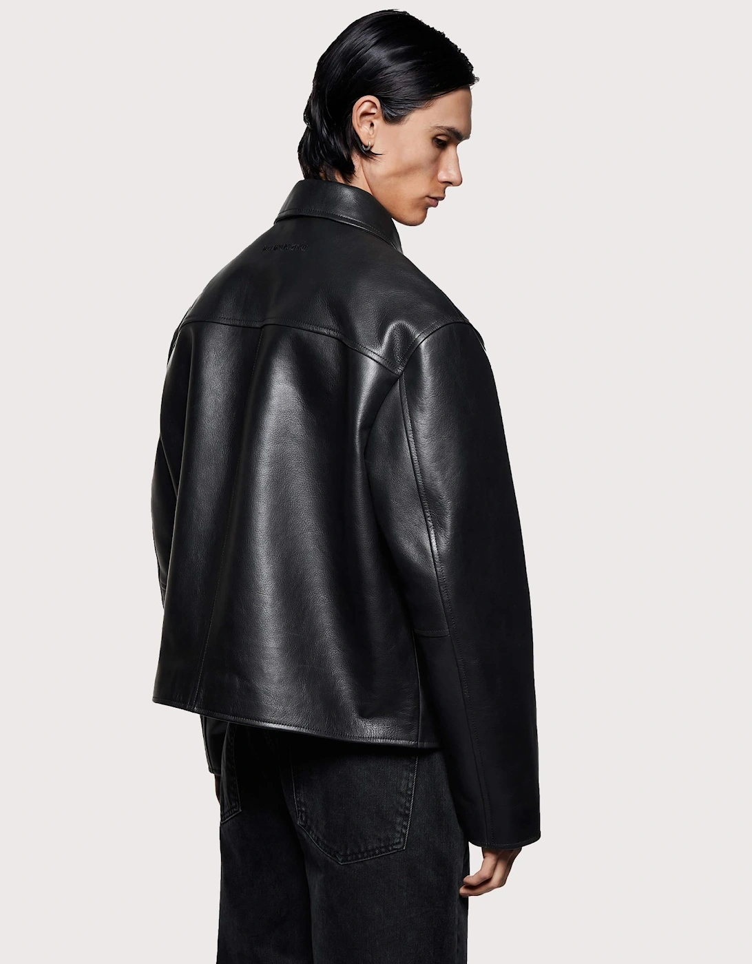 Cropped Leather Rider Jacket