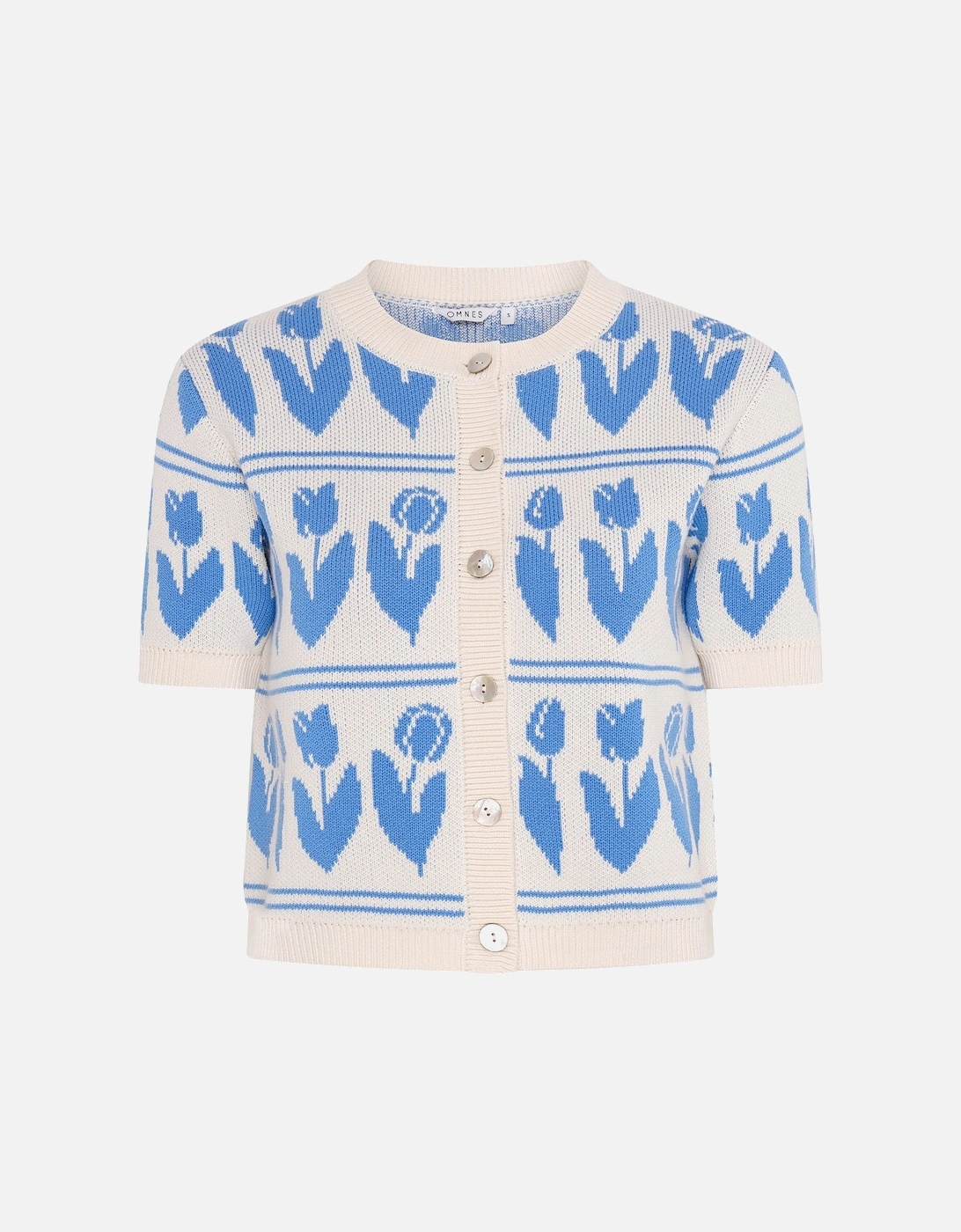 Lulu Floral Cardigan in Cream and Blue