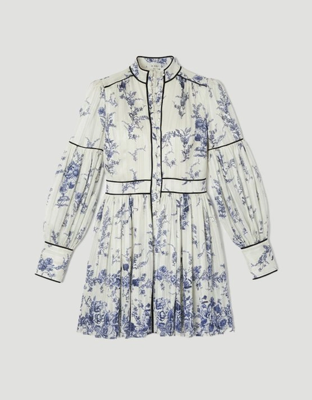 Floral Print Woven Balloon Sleeve Mini Dress