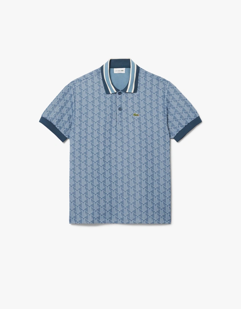 Classic-Fit Monogram Jacquard Polo Shirt