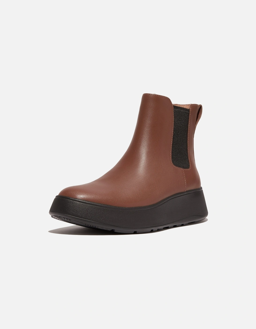 F-Mode Leather FlatForm Chelsea Boots