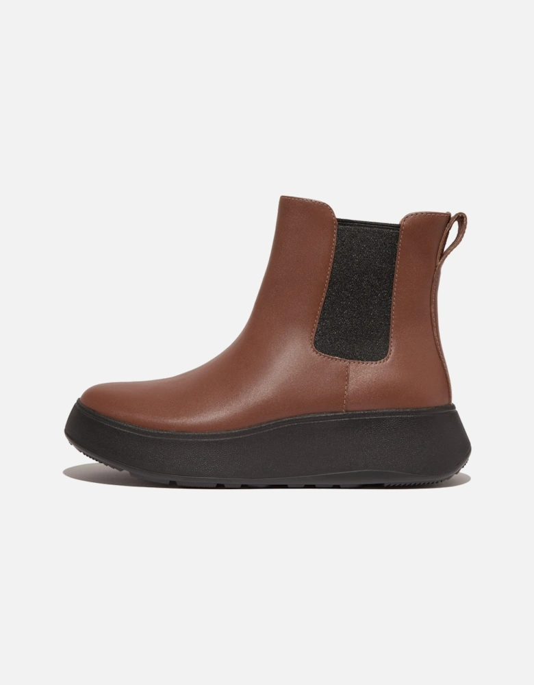 F-Mode Leather FlatForm Chelsea Boots
