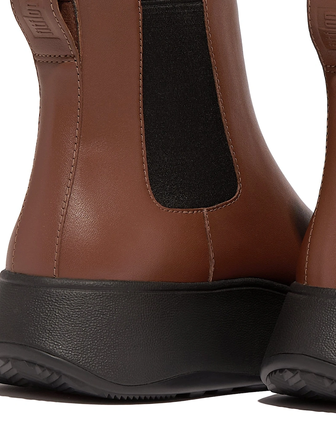 F-Mode Leather FlatForm Chelsea Boots