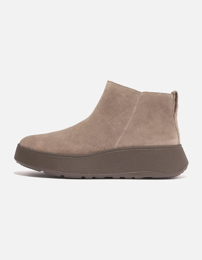 F-Mode Suede Flatform Zip Ankle Boots