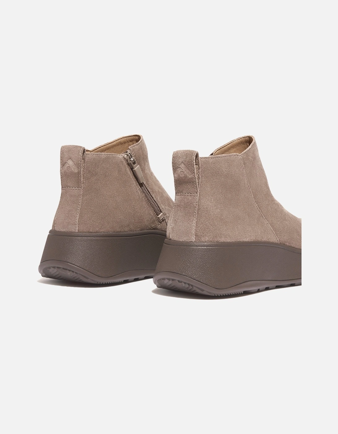 F-Mode Suede Flatform Zip Ankle Boots