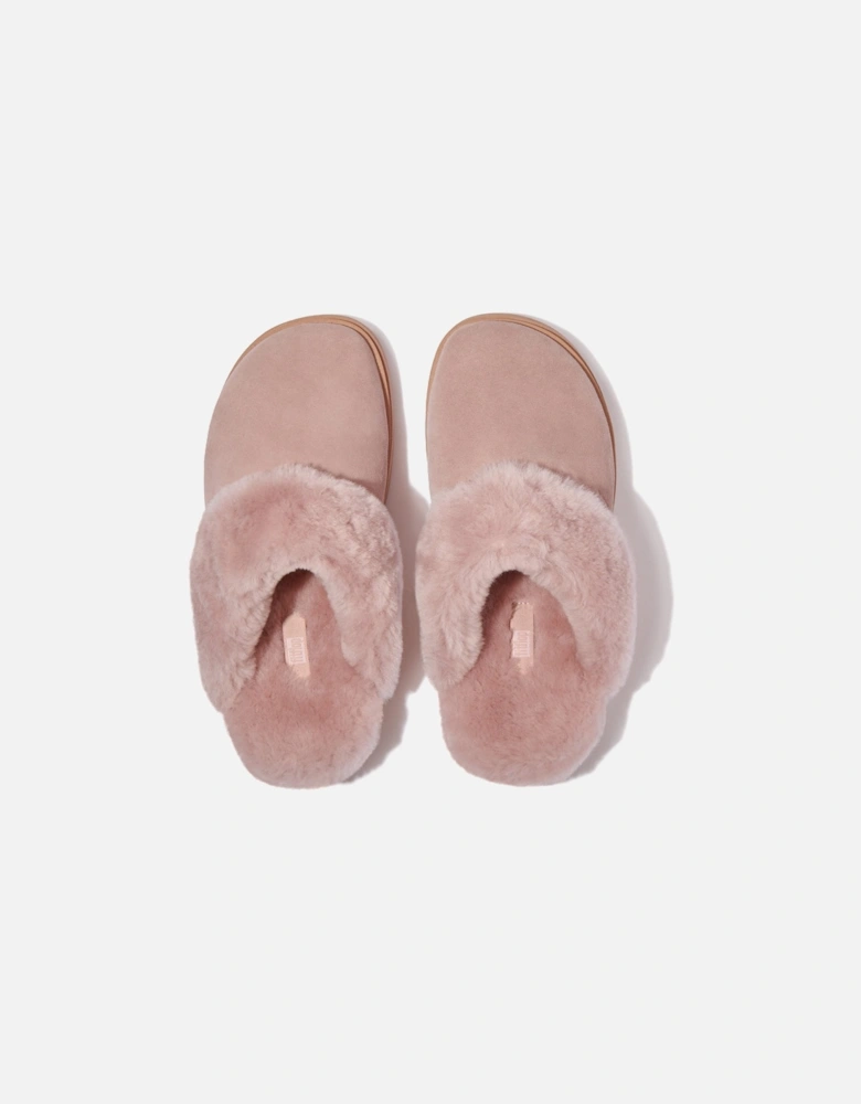 Gen-FF Shearling Collar Suede Slippers