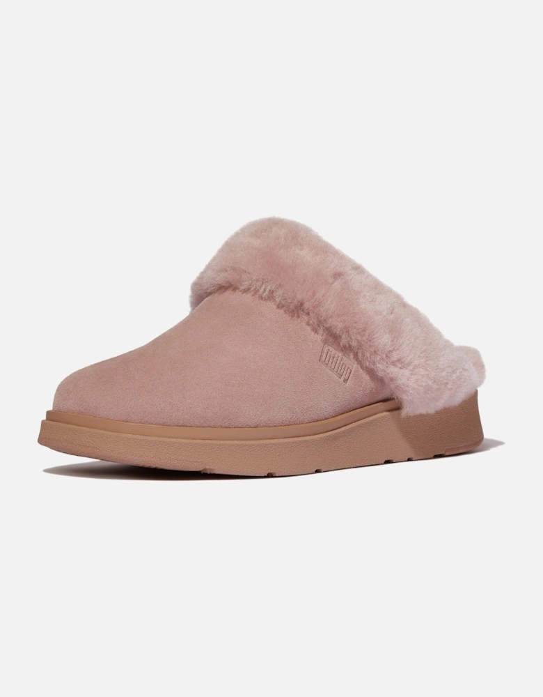 Gen-FF Shearling Collar Suede Slippers