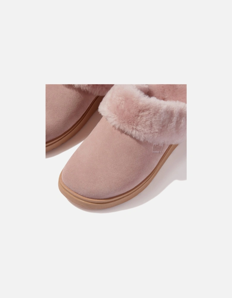 Gen-FF Shearling Collar Suede Slippers