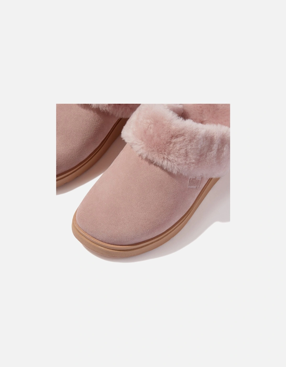 Gen-FF Shearling Collar Suede Slippers