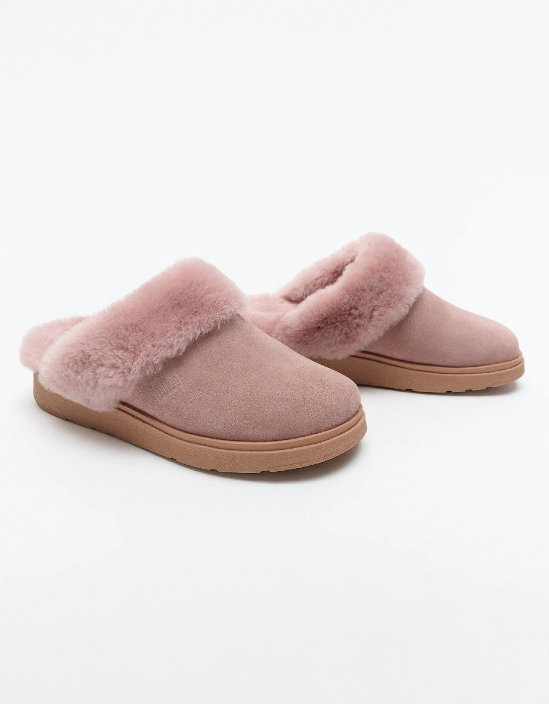 Gen-FF Shearling Collar Suede Slippers