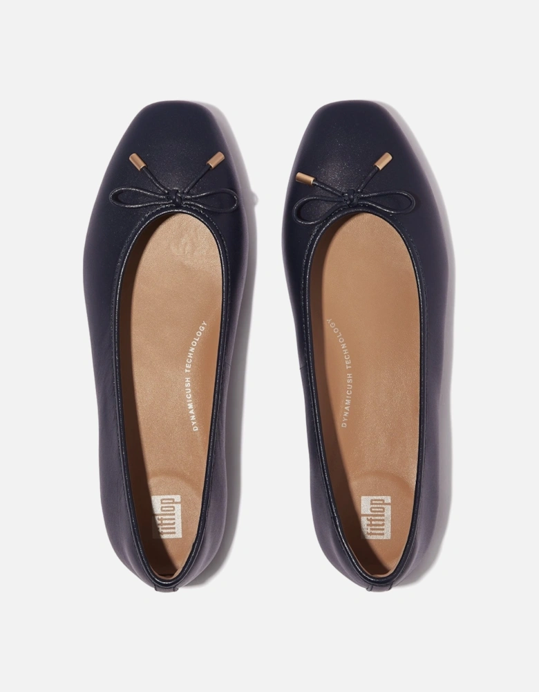 Delicato Bow Soft Leather Slippers