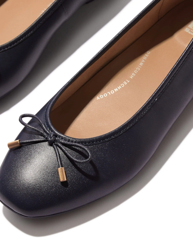 Delicato Bow Soft Leather Slippers