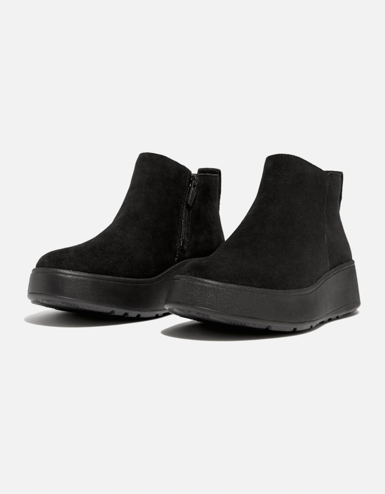 F-Mode Suede Flatform Zip Ankle Boots