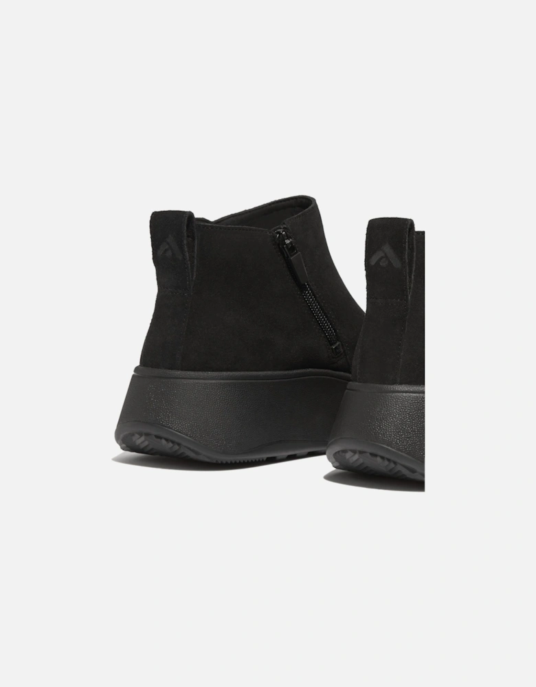 F-Mode Suede Flatform Zip Ankle Boots