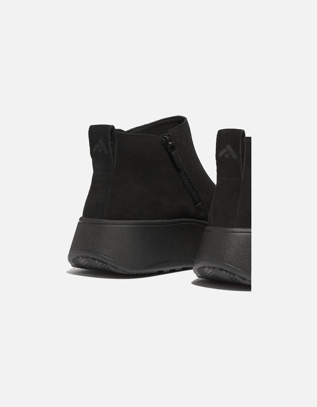 F-Mode Suede Flatform Zip Ankle Boots