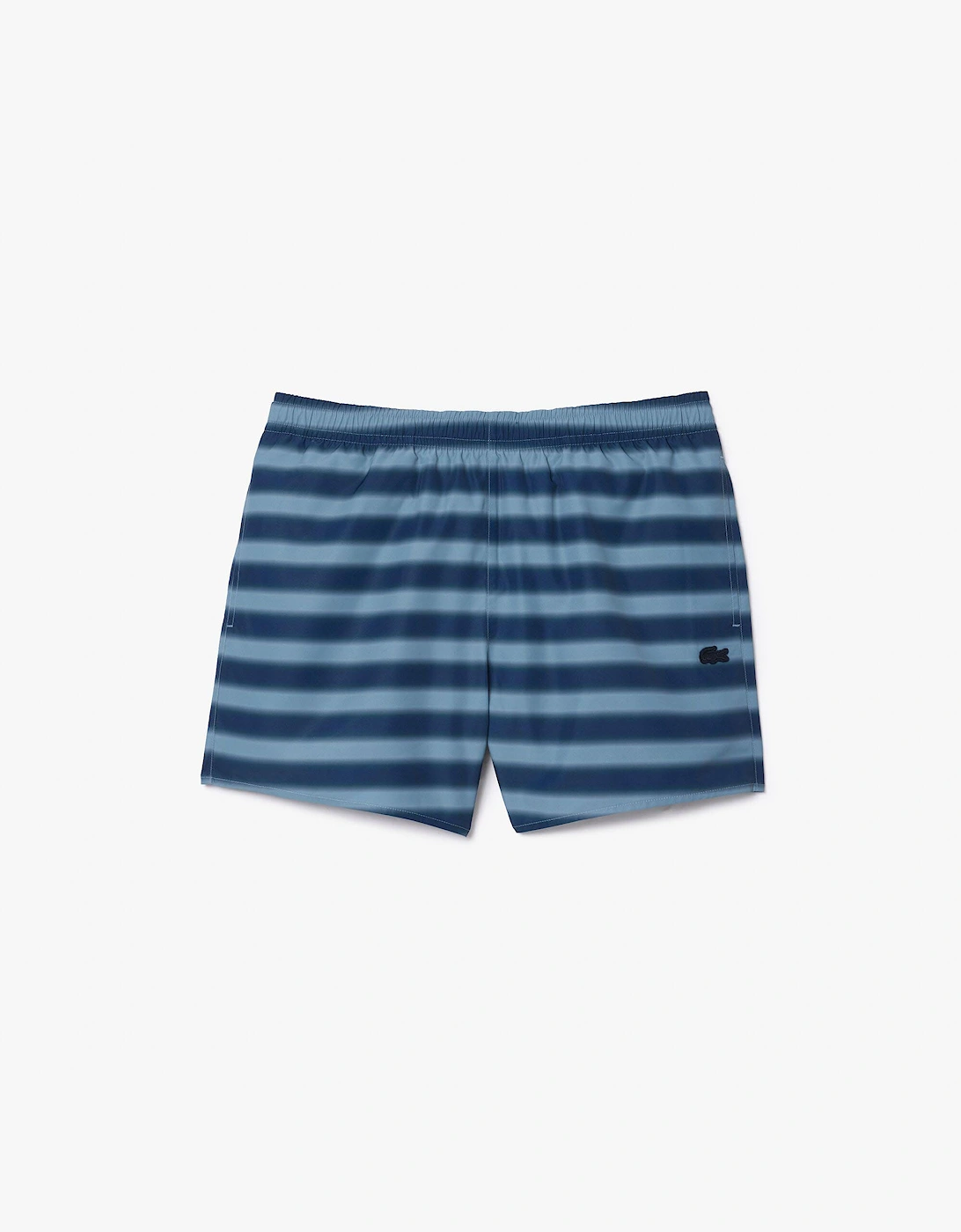 Lacoste Men's Striped Swim Trunks - Blue - Size: 33/32/32