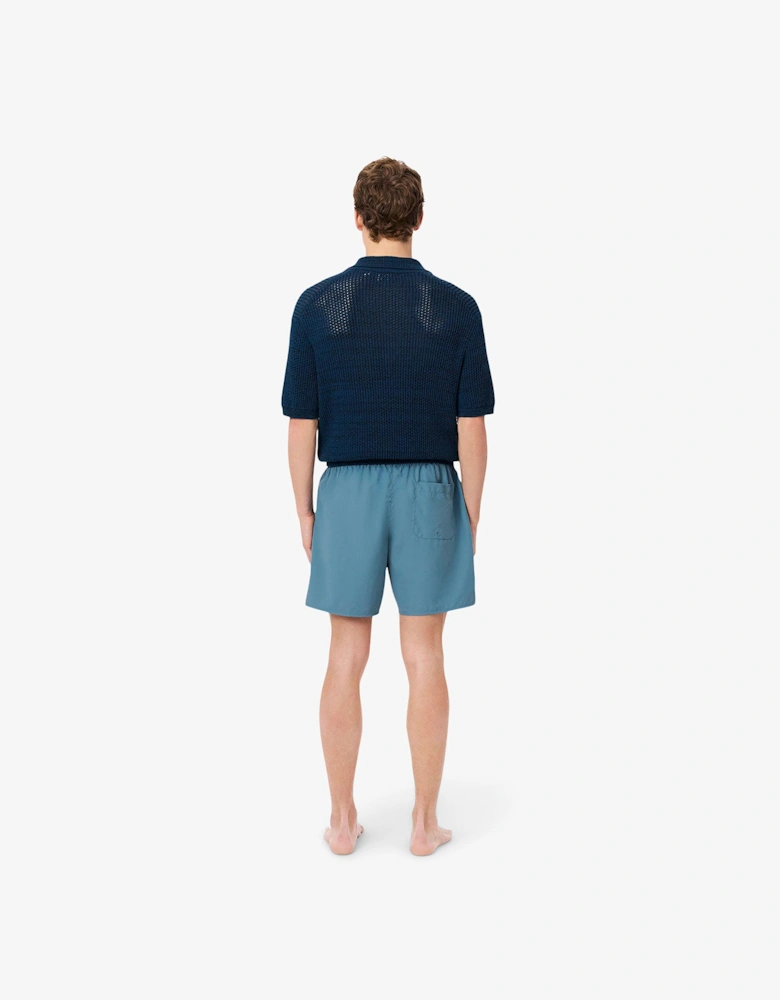 Mid-Length Monochrome Swim Trunks