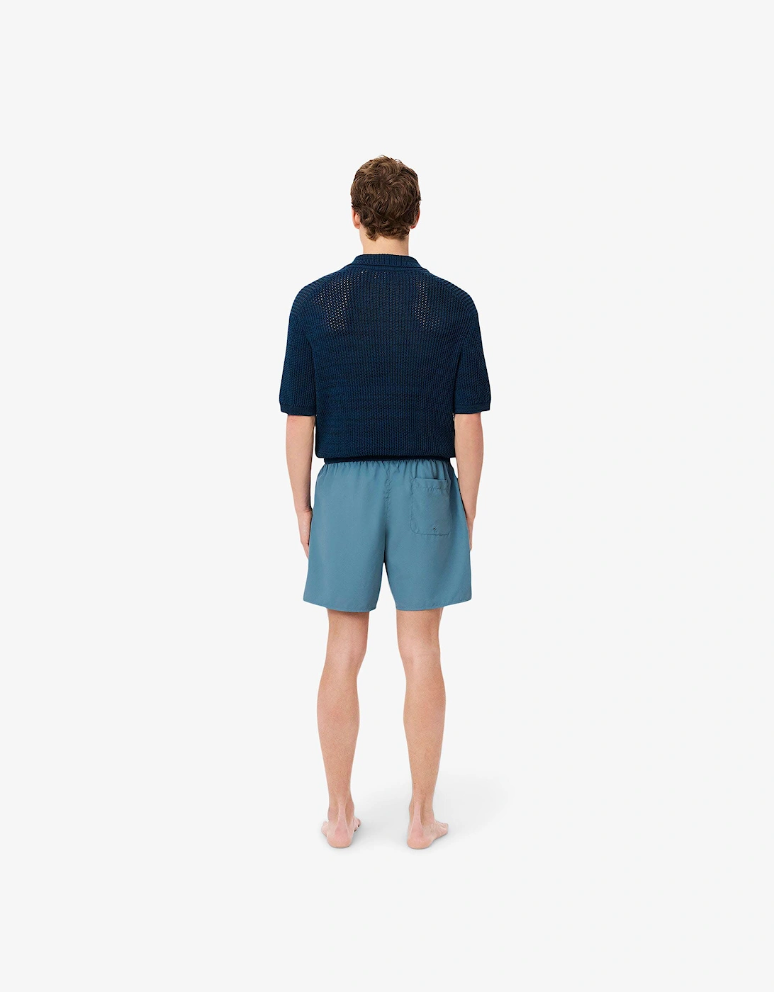 Mid-Length Monochrome Swim Trunks