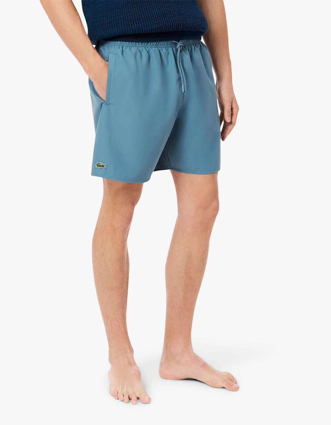Mid-Length Monochrome Swim Trunks