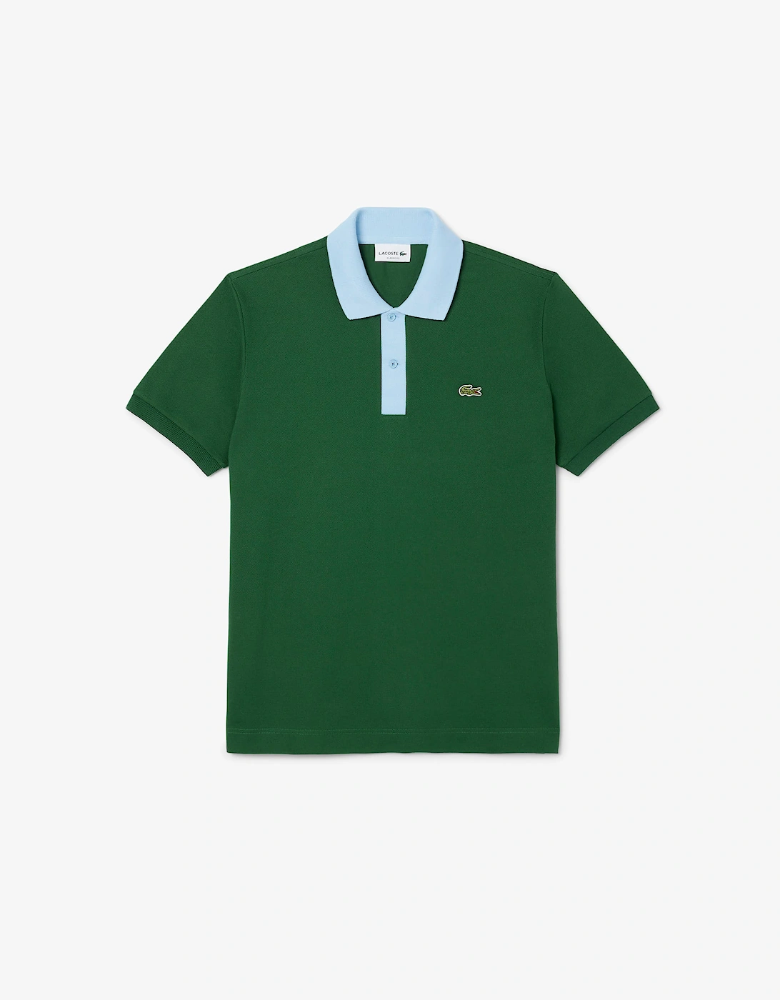 Lacoste Men's Green Contrast Collar L.12.12 Polo Shirt  38 M
