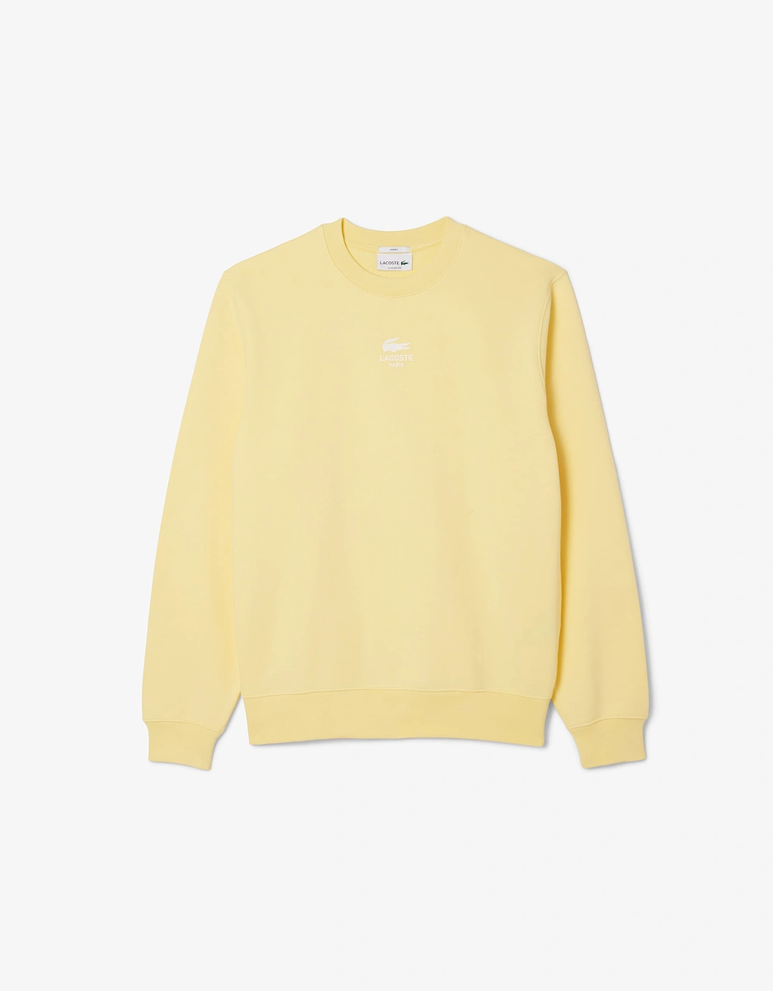 Lacoste Men's Yellow Printed Fleece Sweatshirt  38 M